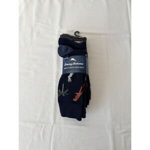 Tommy Bahama Mens Casual Crew Socks 6 Pair Pack Novelty Print One Size Fits Most